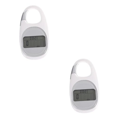 BESPORTBLE 2 Stuks pedometer stappenteller handige wandelteller simpele techniek buiten stap sportaccessoires enkel stap buiten calorieteller buiten aanbod Multifunctioneel 3d buikspieren wit