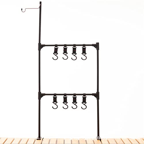 FENOHREFE Camping Opknoping Rack Camping Lamp Stand Houder Vouwen Camping Kookgerei Plank Met Haken Voor Camping Vissen Picknicks BBQ Camping Opknoping Rack Camping Opknoping Rack Plank Camping Opknoping Rack