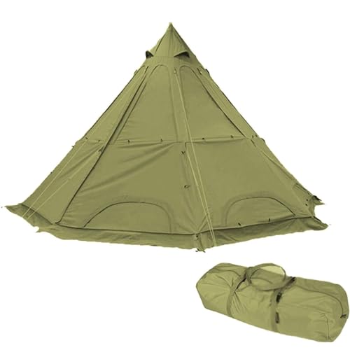 PacuM Indische Tipi Tent Volwassen Ademende Piramidetent, Katoenen Bell Tent Voor Familie Glamping, Lichtgewicht Tipi Camping Tent Voor 5-8 Personen