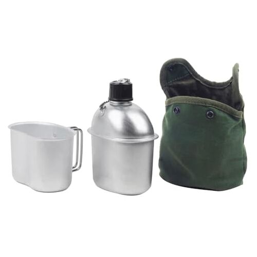 vdha Outdoor kantine kookgerei set, 0,9 l kantinebeker, draagbare waterfles met handgreep, beker voor outdoor, kamperen, wandelen