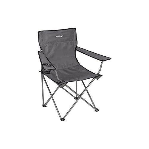 Berger Vouwstoel Easy   Met Drankhouder   Camping Klapstoel Vissersstoel   Belastbaar tot 100 kg   Outdoor Stoel   Kampeerstoel   Kampeerartikelen   Incl. Opbergtas   Grijs