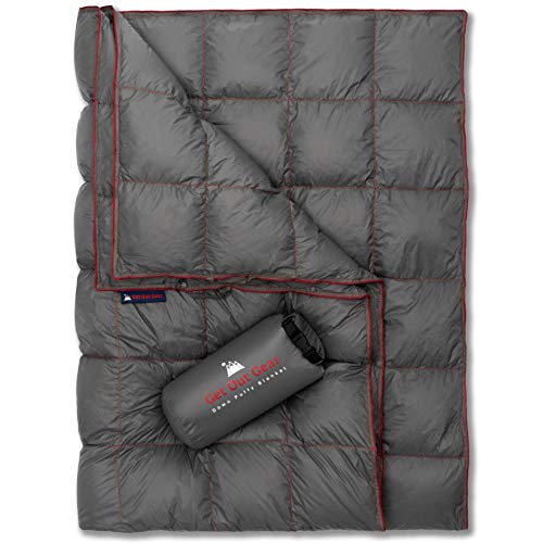 Get Out Gear Donzen campingdeken Outdoor Lichtgewicht Packable 650 Fill Power Down Deken Compact Waterdicht en Warm Backpacken Quilt voor Camping Wandelen Reizen Hangmat