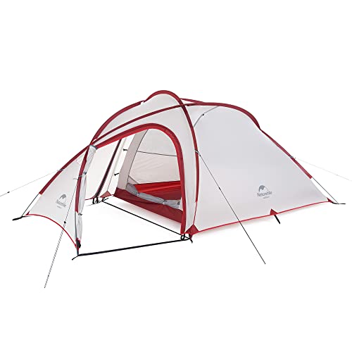 Naturehike Hiby Camping Tentje Kampeer Tent Kamperende Tent 3 Persoons Tentje Ultralicht Tentje Familie Tentje voor Kamperen Wandelen Fietsen en Reizen (Wit)