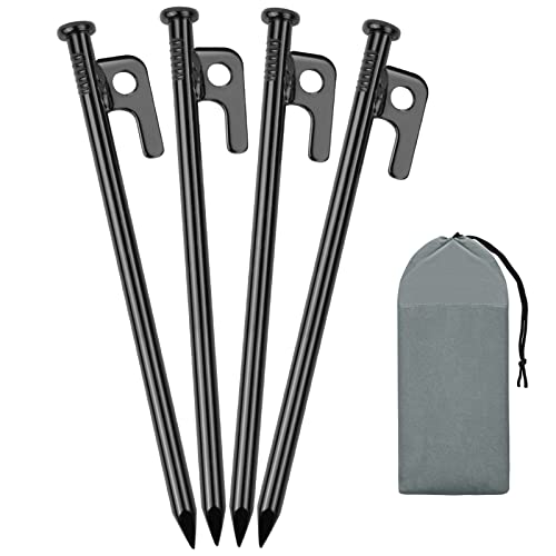 Naapesi 4 stuks tentharingen van staal, haringen, 18 cm (7,9 inch), tentharingen van staal, haringen, tentspijkers, haringen, tentharingen voor camping en outdoor, wandelen