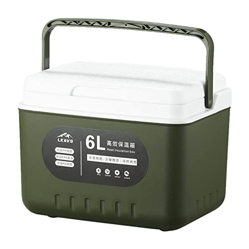 Generic IJsboxkoeler, 6L Ijskisten 5,4 QT Ijskoelers Met Hoge Capaciteit En Handvat, Anti-val Geïsoleerde Koelbox, Ijskistkoeler Met Warmtebehoud, Isolatiebox Voor Reizen, Strandwerk, Buitenactiviteiten