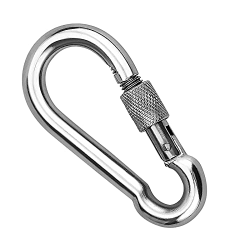 ERWOLO Lente Snap Haken Karabijnhaak Clip Stabiele Heavy Duty Rvs Carabiner Met Moer Gauge Stalen Carabine Swivel Spring Clip voor Outdoor Wandelen Camping Vissen Rugzak