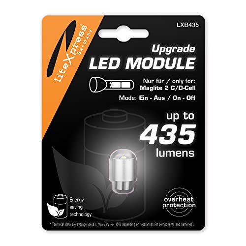 LiteXpress LXB435 LED upgrade module 435 lumen alleen voor 2C/D-Cell Maglite zaklampen met Krypton of Xenon lampen gebruiken