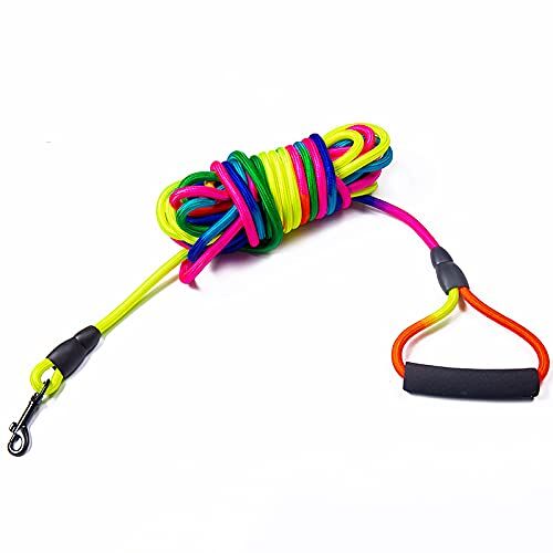 INOKAI Klimtouw, overlevingstouw 3 m 5 m 10 m riem kleine grote puppy riem terugroepen training volgen gehoorzaamheid huisdier lood bergbeklimmen touw (kleur: regenboogkleur, maat: 3 m)