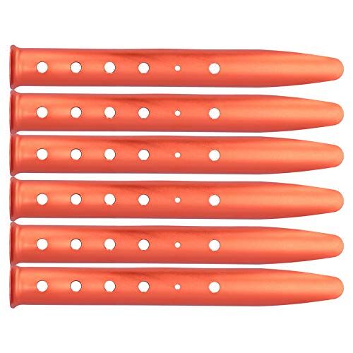 FECAMOS 6 stuks campingharingen, tentharingen van aluminiumlegering, tentharingen voor camping, strandharingen (31 cm, oranje, 6 haringen)