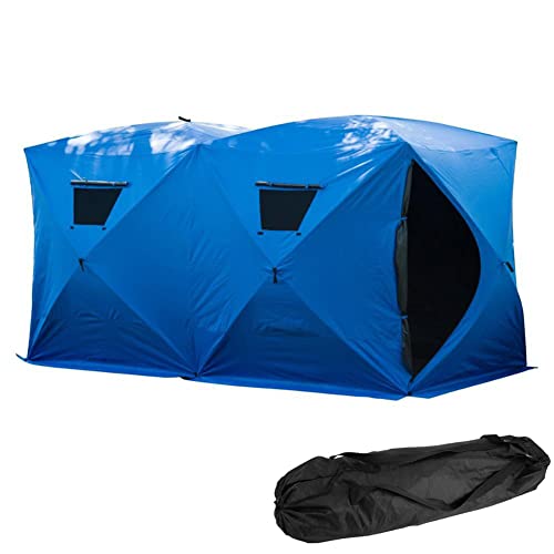 ATHUAH 5-8 persoons wintervistenten Winterijsvissententen Campingtent Winddichte schuilplaats Buiten Warme tenten voor wintervissen (blauw 5~8 personen 360X180X180CM) klein geschenk