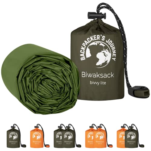 Backpacker's Journey NIEUW:  bivakzak, ultralichte en waterdichte noodslaapzak. Ideaal voor kamperen, wandelen en avonturen (1 bivakzak groen)
