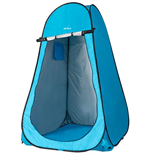 AKTIVE 62163 Wikkeltent voor 2 personen, voor kamperen en reizen, met bodem 120 x 120 x 190 cm, blauw