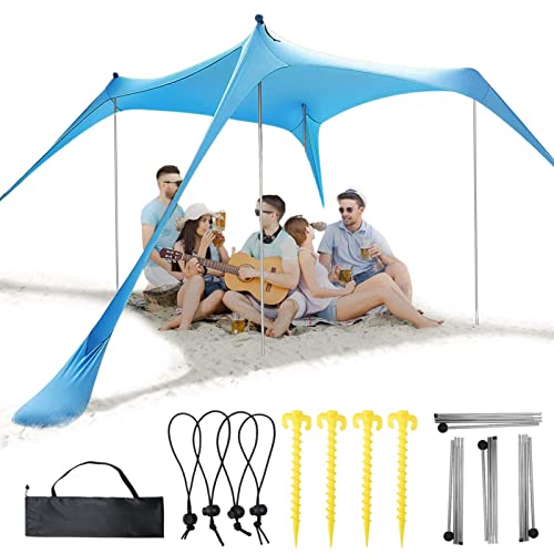 komsoup Telescopische tarpstokken Lycra strandluifel Tarpstokken Tentstokken, luifelstokken voor kamperen, aluminium stokken voor strand, kamperen, vissen