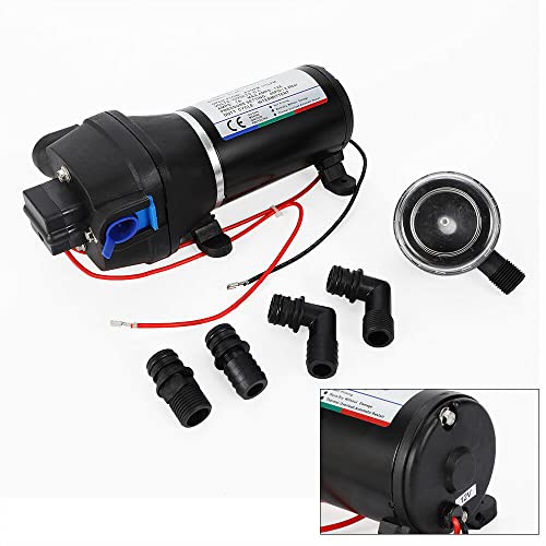 TIXBYGO DC 12 V 40 PSI zelfaanzuigende drukwaterpomp, faecaliënpomp, drinkwaterpomp, 17 liter/min voor marine, boten, jachten, caravans, camping, outdoor, tuin