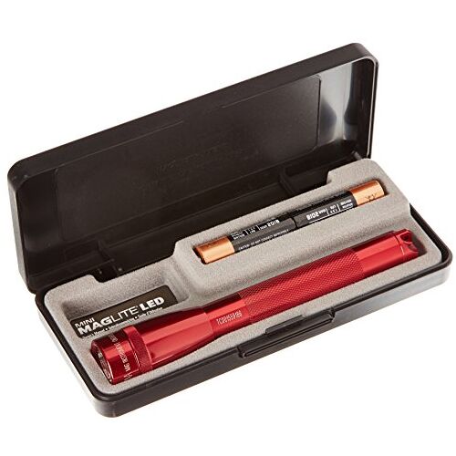 Maglite AA LED zaklamp met set presentatie, uni, AA LED presentatie box, rood rood