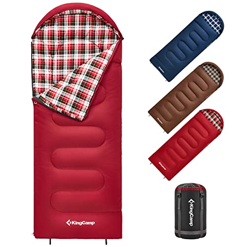 KingCamp Kinderslaapzak slaapzak slaapzak winter katoen warme dekenslaapzak 3-4 seizoenen voor kinderen op de camping trekking 170 x 70 cm comfort: 7 °C 1,4 kg