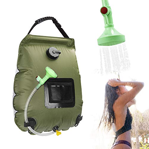 ASANMU Campingdouche, zonnedouche, 20 liter, draagbare outdoor zonnedouche, douchezak, warm water, douchezak, draagbare zonne-verwarming, tas, tuindouche, zwembaddouche voor outdoor, camping, wandelen, klimmen