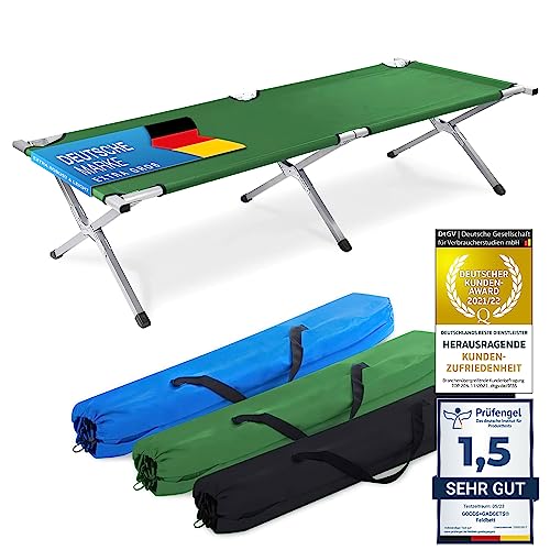 GOODS+GADGETS Opvouwbaar leger aluminium campingbed Opvouwbaar campingbed en gastenbed (Groen)