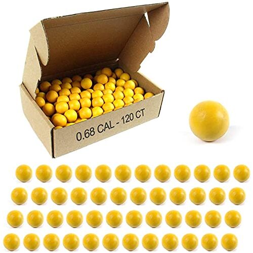 Dsoar Stuiterbal Paintball .68 Kaliber Herbruikbare Training Soft Paintballs Oefen Paintballs, 120 PCS, Geel