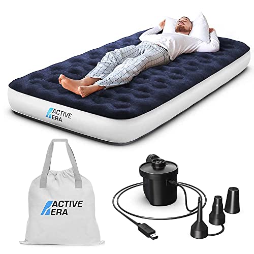 Active Era Camping Luchtbed met USB-Oplaadbare Pomp Airbed Matras Kamperen, Reistas, Draagbare Luchtpomp met USB-Oplaadkabel en Voetpomp 99 x 203 x 22 cm