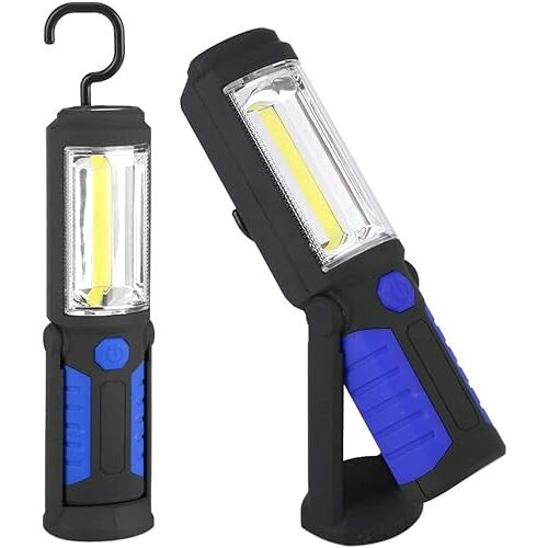 Marvellous Led-handzaklampen, oplaadbare led-werklamp, multifunctionele zaklamp met magneetstandaard, inklapbare led-werklamp, voor thuiswerk (blauw)