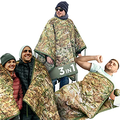 AMZoutdoor ® 3-in-1 outdoor slaapzak met kussen   slaapzak outdoor   dekenslaapzak   outdoor deken   deken outdoor   survival uitrusting   outdoor uitrusting (slaapzak outdoor)