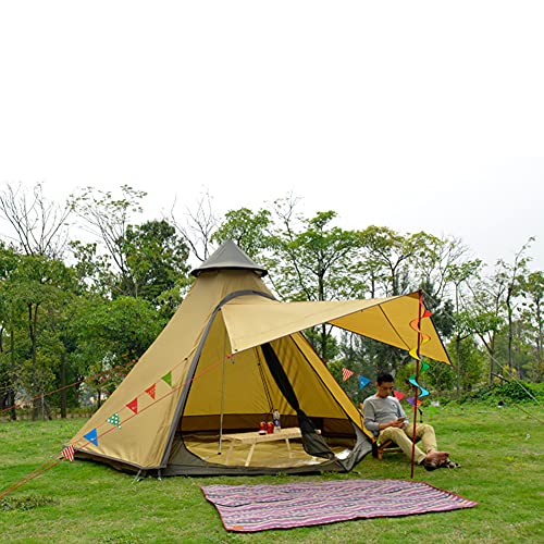 SUYUDD Indian Tent Tipi Outdoor Dubbellaags Camping Toren Tent Familie Camping Tent Yurt Tipi Tent voor Outdoor Wandelen 3-4 Persoon