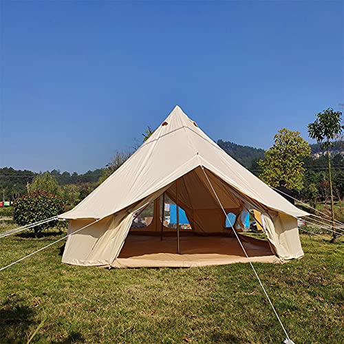 ZHAGNZHE Bell Tent Canvas Waterdichte Mongoolse Yurt Tent Dubbele Lagen Tipi Tent Outdoor Camping Familie Tent Piramides Indische Tent 4-Seizoen