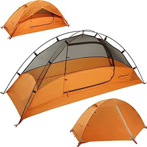 Clostnature 1-persoonstent voor camping, waterdichte outdoor tent voor eenmans, ultralichte trekkingtent voor 1 persoon, kleine tent met kleine verpakkingsmaat, voor eenpersoons, strand, festival