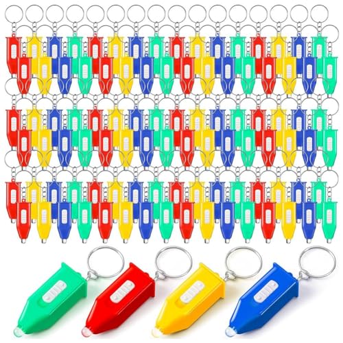 QUR 100 Pcs Mini Sleutelhanger Zaklamp LED Zaklamp Sleutelhanger Voor Emergency Wandelen Camping Party Gunsten Outdoor Apparatuur Duurzaam