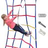 Cateam Klimnet voor kinderen Ninja slackline-accessoires 2,0 m. slackline klimnet voor hindernisbaan in de achtertuin met grondverankering accessoires voor slacklines, speeltuin in de achtertuin