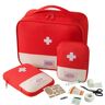 Qumiuu Lege tas voor eerstehulpverleners, kleine tas voor eerstehulpverleners, draagbare -EHBO-kit, lege opbergtas voor overleven, traumatas, EHBO-tas voor outdoor thuisreizen, rood, 1