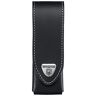 Victorinox Leder-Etui für grosse Taschenmesser 111 mm, zur Aufbewahrung, Gürtelschlaufe, Klettverschluss, schwarz