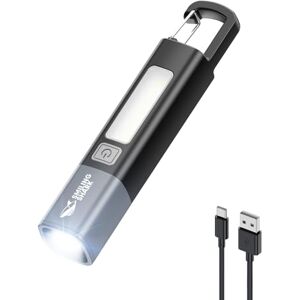 Smiling Shark Zaklamp, G1 led-zaklamp, hoog vermogen, oplaadbaar, met zijlicht, 3 modi en zoombaar, waterdicht, kleine zaklamp met haak voor wandelen/noodgevallen, zwart Smiling Shark Zaklamp, G1 led-zaklamp, hoog vermogen, oplaadbaar, met zijlicht, 3 modi en zoombaar, waterdicht, kleine zaklamp met haak voor wandelen/noodgevallen, zwart