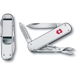 Victorinox 0.6540.16 Geld Clip Alox Zwitsers leger zakmes, klein, multi gereedschap, 5 functies, schaar,Eén maat, zilver