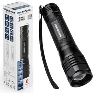 Blaupunkt Zaklamp LED zaklamp helder hoog 1600 lumen, 3 modi, verstelbare focus, IPX4 waterbestendig, aluminiumlegering, 10 uur looptijd, anti-slip grip cadeau wandelen outdoor camping noodgeval Blaupunkt Zaklamp LED zaklamp helder hoog 1600 lumen, 3 modi, verstelbare focus, IPX4 waterbestendig, aluminiumlegering, 10 uur looptijd, anti-slip grip cadeau wandelen outdoor camping noodgeval