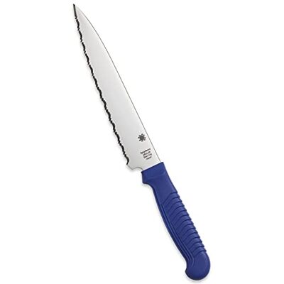 Spyderco K04SBL keukenmes met stevige grip, blauw, 152 mm Spyderco K04SBL keukenmes met stevige grip, blauw, 152 mm