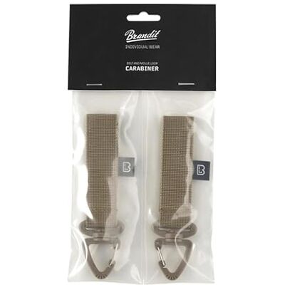 Brandit Riem and Molle Loop Carabiner 2 Pack Camel Gr. OS Brandit Riem and Molle Loop Carabiner 2 Pack Camel Gr. OS