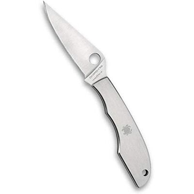 Spyderco Grasshopper Compact Slip-Joint-mes voor volwassenen, roestvrij staal, zilver Spyderco Grasshopper Compact Slip-Joint-mes voor volwassenen, roestvrij staal, zilver