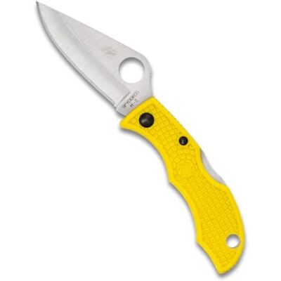 Spyderco lieveheersbeestje 3 zoutmes, gewoon vouwmes, FRN-handvat, geel Spyderco lieveheersbeestje 3 zoutmes, gewoon vouwmes, FRN-handvat, geel