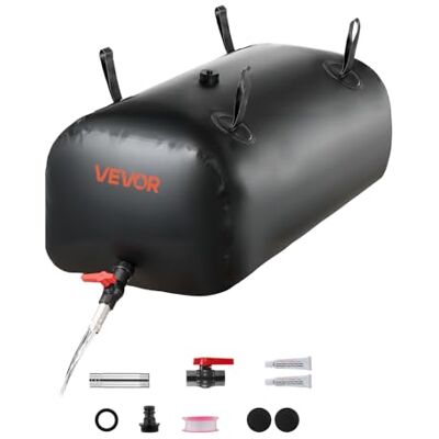VEVOR Zachte watertank, 113 l, opvouwbare watercontainer, pvc-watercontainer, 1000D, voor tuinirrigatie, camping, camper, buitengebruik, noodopslag, duurzaam, zwart VEVOR Zachte watertank, 113 l, opvouwbare watercontainer, pvc-watercontainer, 1000D, voor tuinirrigatie, camping, camper, buitengebruik, noodopslag, duurzaam, zwart