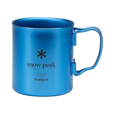 Snow Peak Titanium Dubbelwandige Beker - Lichtgewicht, Geïsoleerd, Blauw Snow Peak Titanium Dubbelwandige Beker - Lichtgewicht, Geïsoleerd, Blauw