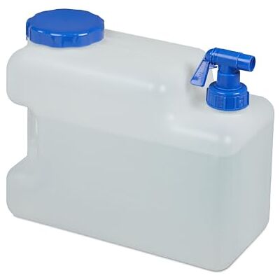 Relaxdays jerrycan met kraan, met schroefdop, watertank, voor camping & tuin, kunststof, 12 liter, BPA-vrij, wit Relaxdays jerrycan met kraan, met schroefdop, watertank, voor camping & tuin, kunststof, 12 liter, BPA-vrij, wit