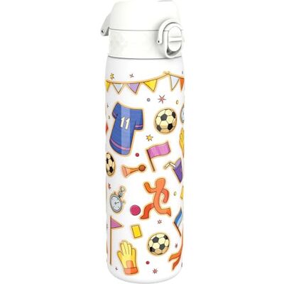 Ion8 Lichtgewicht Stalen Kinderwaterfles, 400 ml/13 oz, Zonder Isolatie, Lekvrij, Makkelijk te Openen, Veilige Vergrendeling, Vaatwasserbestendig, Flipdop, Draaggreep, Duurzaam, Voetbal Ion8 Lichtgewicht Stalen Kinderwaterfles, 400 ml/13 oz, Zonder Isolatie, Lekvrij, Makkelijk te Openen, Veilige Vergrendeling, Vaatwasserbestendig, Flipdop, Draaggreep, Duurzaam, Voetbal