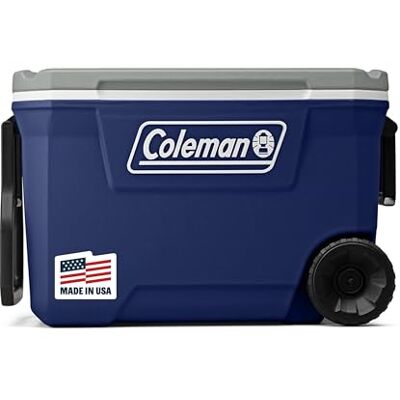 Coleman 316-serie geïsoleerde draagbare koeler met zware wielen, lekvrije wielkoeler met 100+ blikcapaciteit, houdt ijs tot 5 dagen Coleman 316-serie geïsoleerde draagbare koeler met zware wielen, lekvrije wielkoeler met 100+ blikcapaciteit, houdt ijs tot 5 dagen