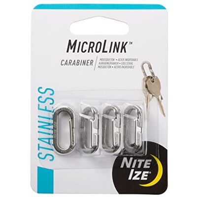 Set van 4 roestvrijstalen sleutelhaken Nite Ize MicroLink - Zilver Set van 4 roestvrijstalen sleutelhaken Nite Ize MicroLink - Zilver