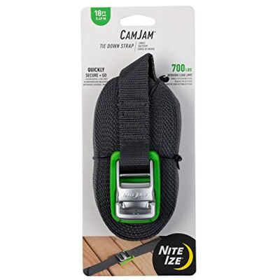 Nite Ize Unisex's Cam Jam Tie Down Strap, Groen/Zwart, 5,5 m Nite Ize Unisex's Cam Jam Tie Down Strap, Groen/Zwart, 5,5 m