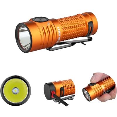 Olight Baton Turbo kleine zaklamp 1000 lumen tot 510 meter reikwijdte Oplaadbare zaklamp met intelligent display, 50 dagen levensduur, 91 g Mini-zaklamp met 5 lichtstanden (oranje) Olight Baton Turbo kleine zaklamp 1000 lumen tot 510 meter reikwijdte Oplaadbare zaklamp met intelligent display, 50 dagen levensduur, 91 g Mini-zaklamp met 5 lichtstanden (oranje)