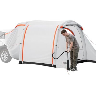 VEVOR Opblaasbare achterkleptent, autotent (2042+1020) x 2438 x 2020 mm, waterdicht (PU2000 mm), campingtent met geventileerde deuren en muggennetten, UV-achtertent voor kamperen, wandelen, incl VEVOR Opblaasbare achterkleptent, autotent (2042+1020) x 2438 x 2020 mm, waterdicht (PU2000 mm), campingtent met geventileerde deuren en muggennetten, UV-achtertent voor kamperen, wandelen, incl