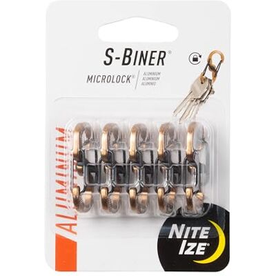Nite Ize LSBMA-29BG-5R7 S-Biner MicroLock, aluminium sleutelhanger, 5 stuks, Coyote Nite Ize LSBMA-29BG-5R7 S-Biner MicroLock, aluminium sleutelhanger, 5 stuks, Coyote